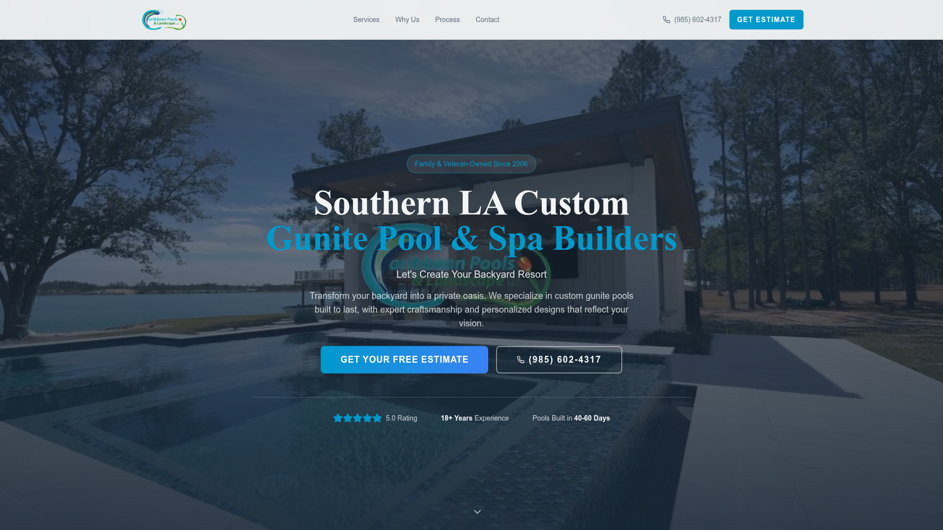 Caribbean Pools — Pools landing page template