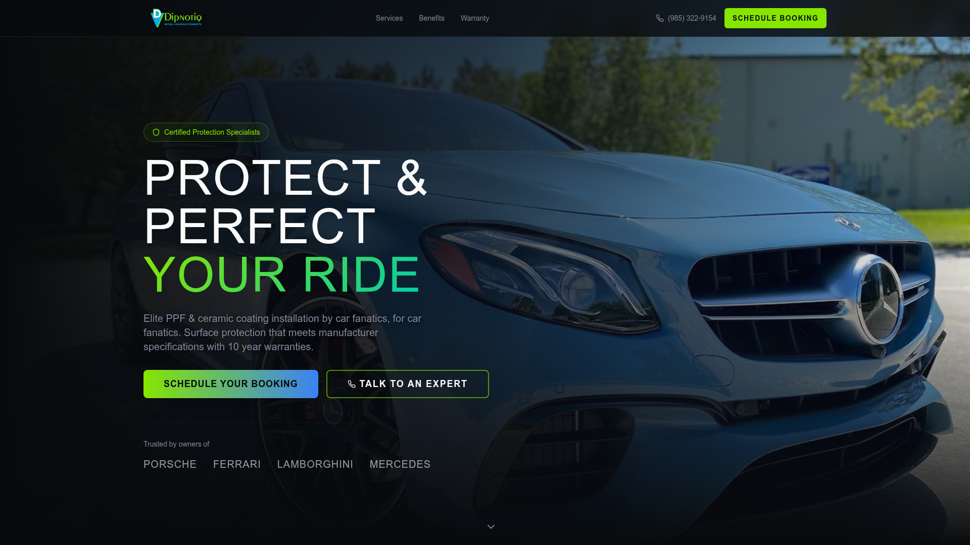 Dipnotiq — Auto Spa landing page template