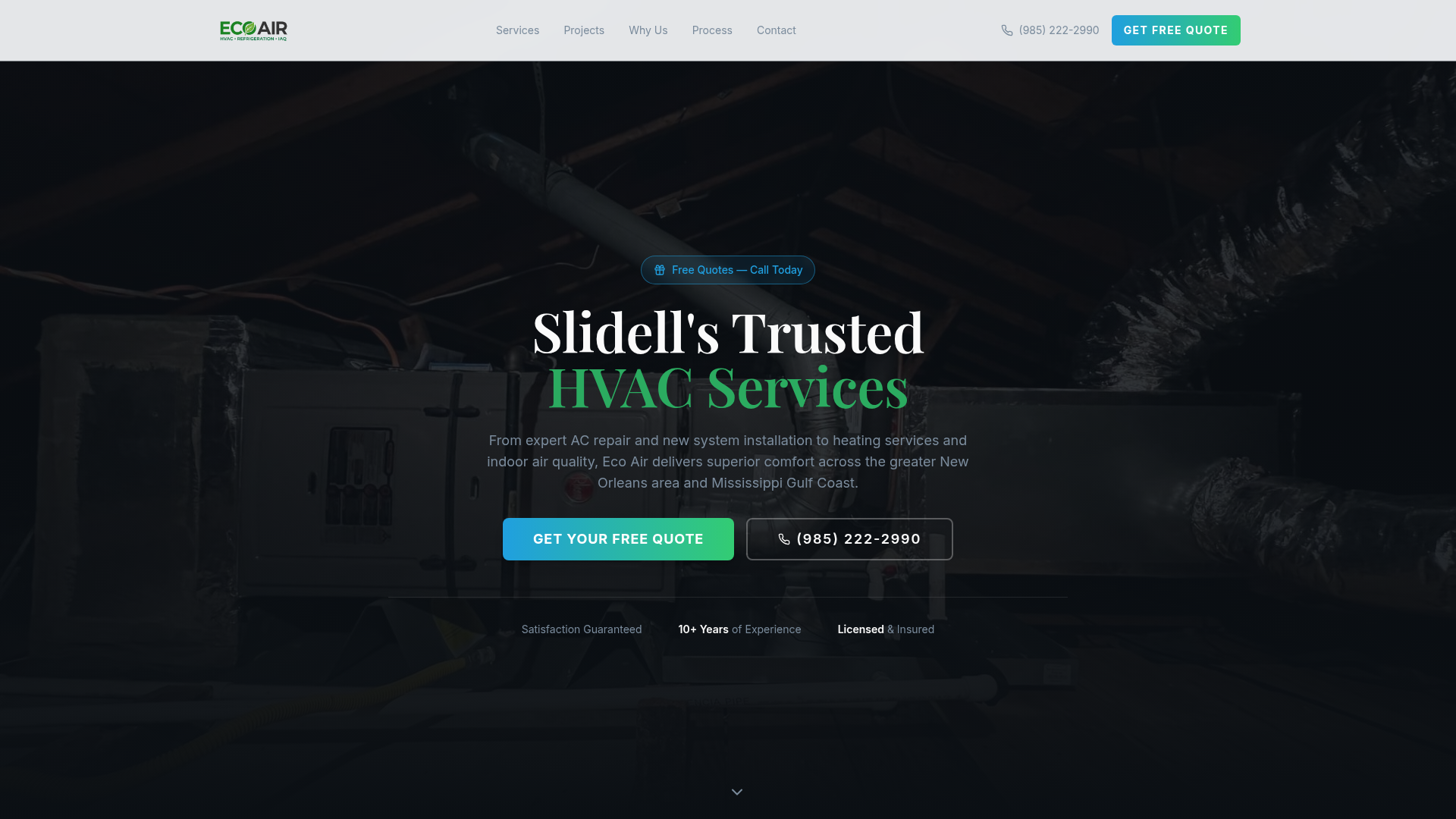 Eco Air — HVAC landing page template