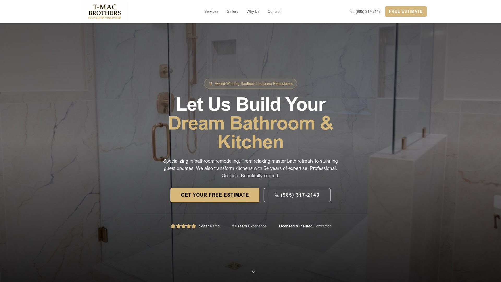 T-Mac Brothers — Remodeling landing page template